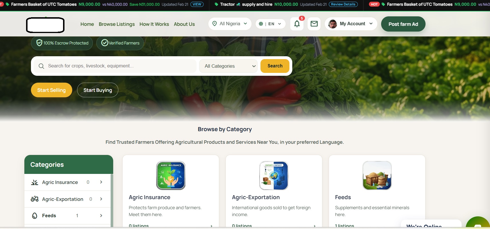 Kasuwa Classifieds marketplace zoom-out preview